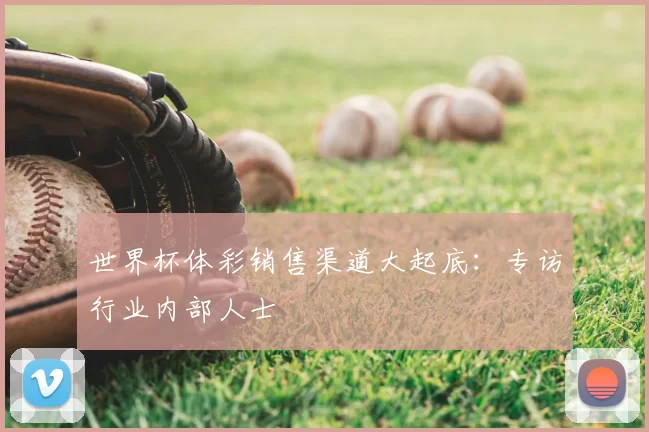 世界杯体彩销售渠道大起底：专访行业内部人士